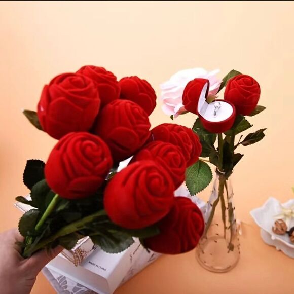 Rose flower ring box. 1pc - Picture 3 of 6